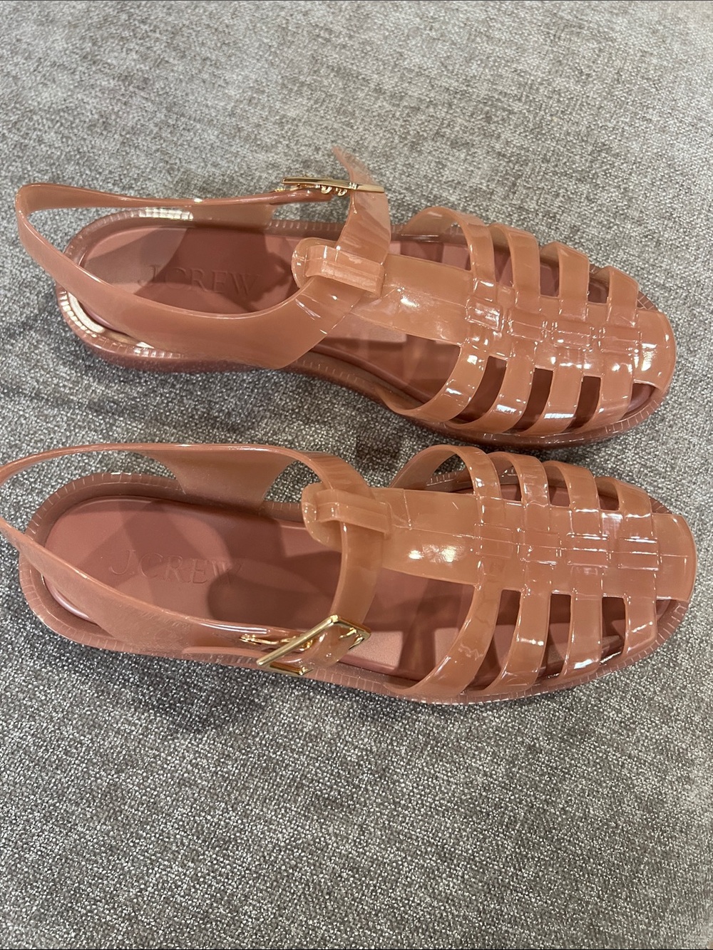 J. Crew Women's Rose Patent Jelly Fisherman Sandals